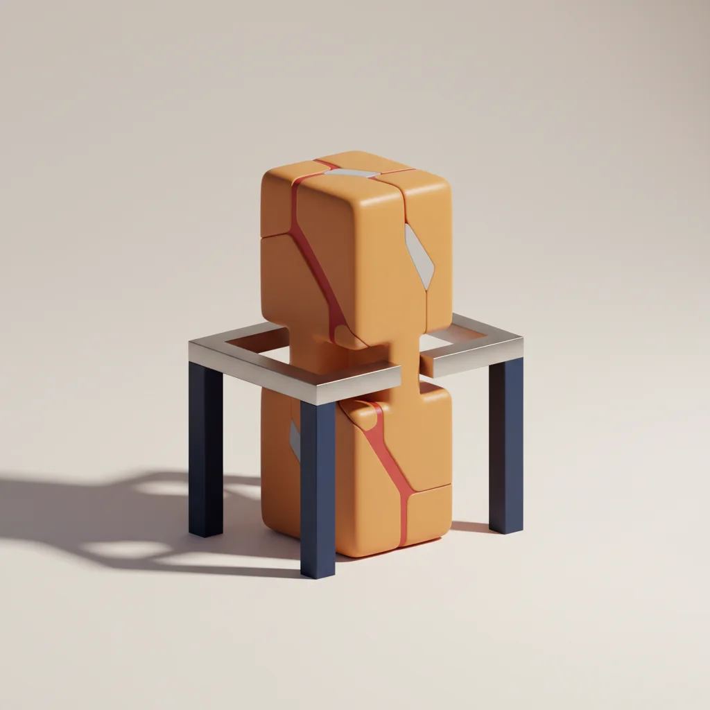Editorial illustration representing permanent digital foundation transfer with solid architectural elements