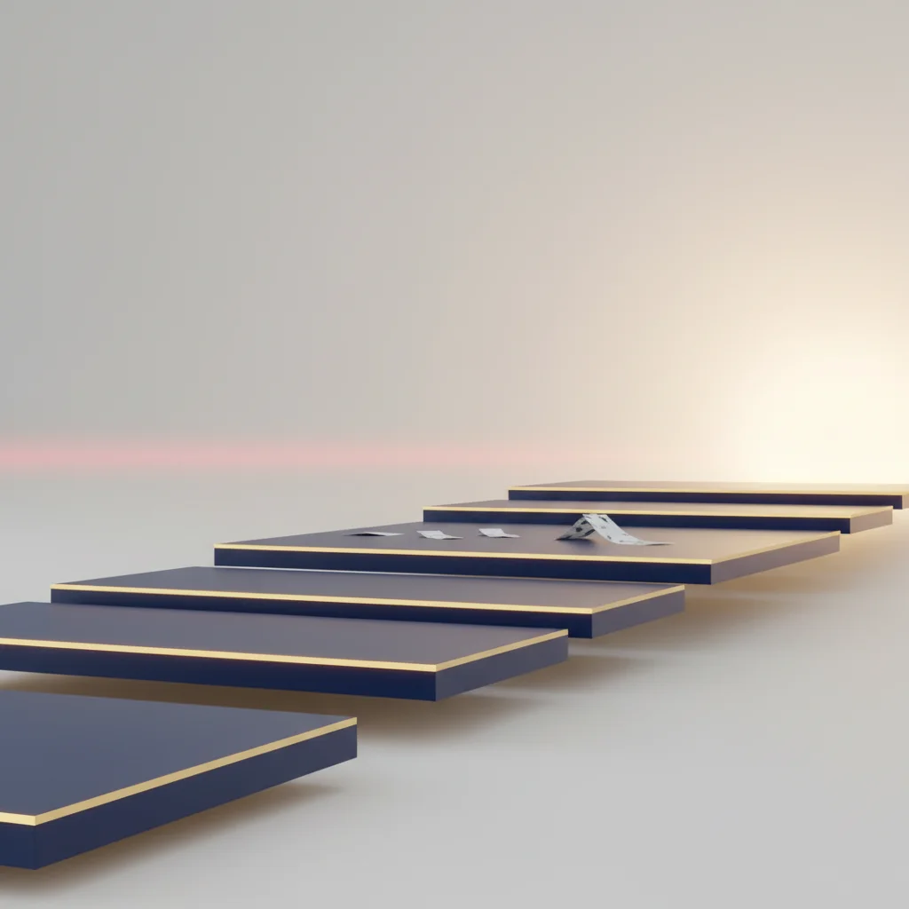 Abstract steps or blocks ascending upwards, representing a transition roadmap