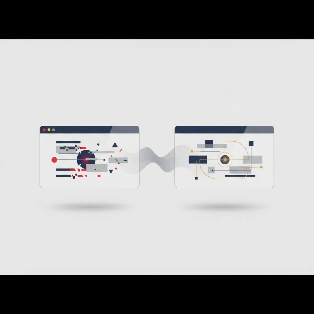 An elegant, corporate-themed illustration comparing the browser-bound limitations of mobile websites with the direct, optimized native app interface on a modern smartphone screen.