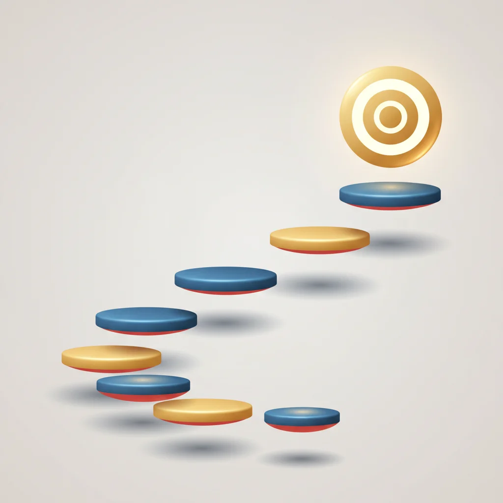A symbolic editorial illustration of a structured framework representing low-cost high-yield digital search strategies in a corporate setting.
