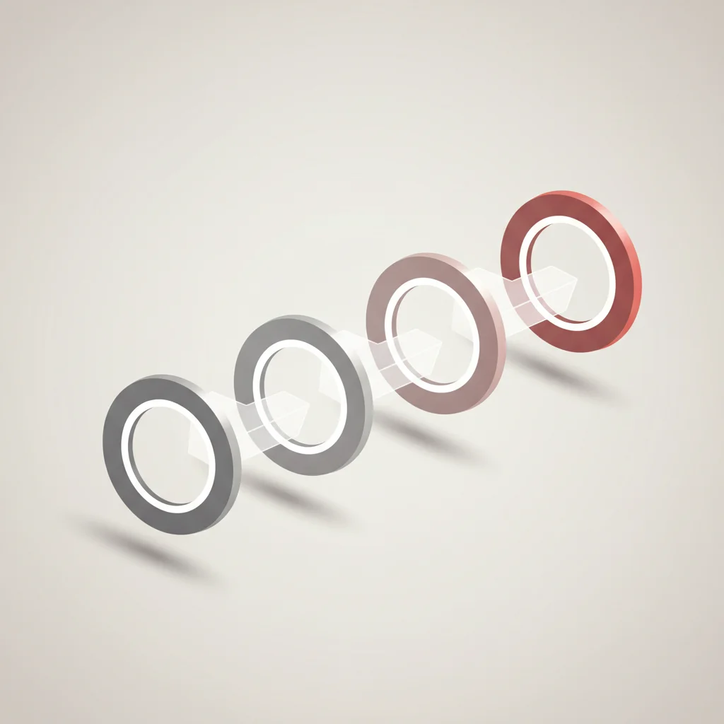 A symbolic 16:9 editorial illustration of a structured assembly of interlocking glowing gears and digital step indicators