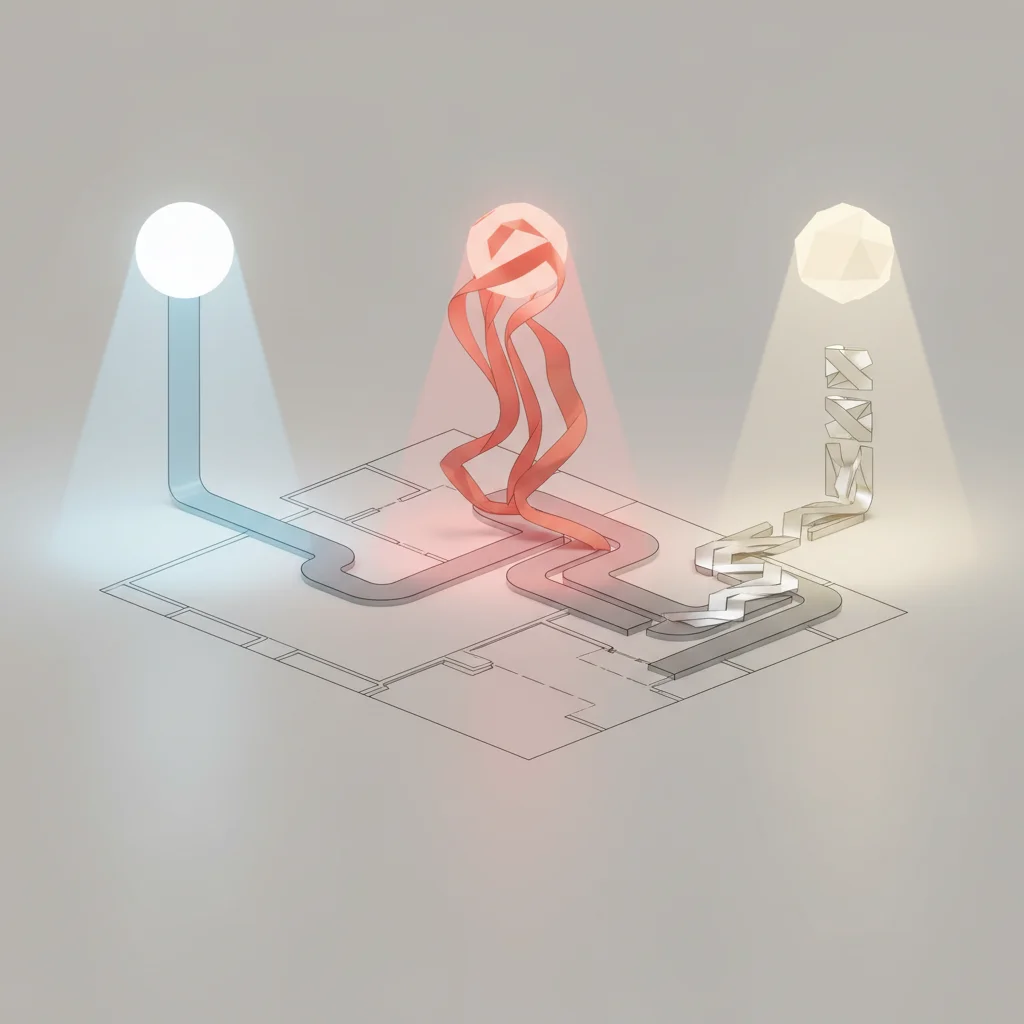 A professional editorial illustration depicting the strategic alignment of corporate goals with different artificial intelligence solutions.