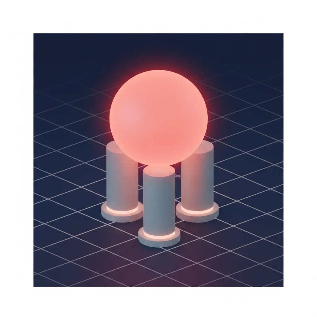 A symbolic editorial representation of digital governance showing structured, architectural pillars supporting an abstract mobile platform sphere