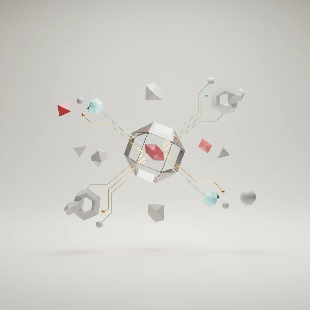 An abstract visual representation of data streams feeding into a central glowing metric symbol.
