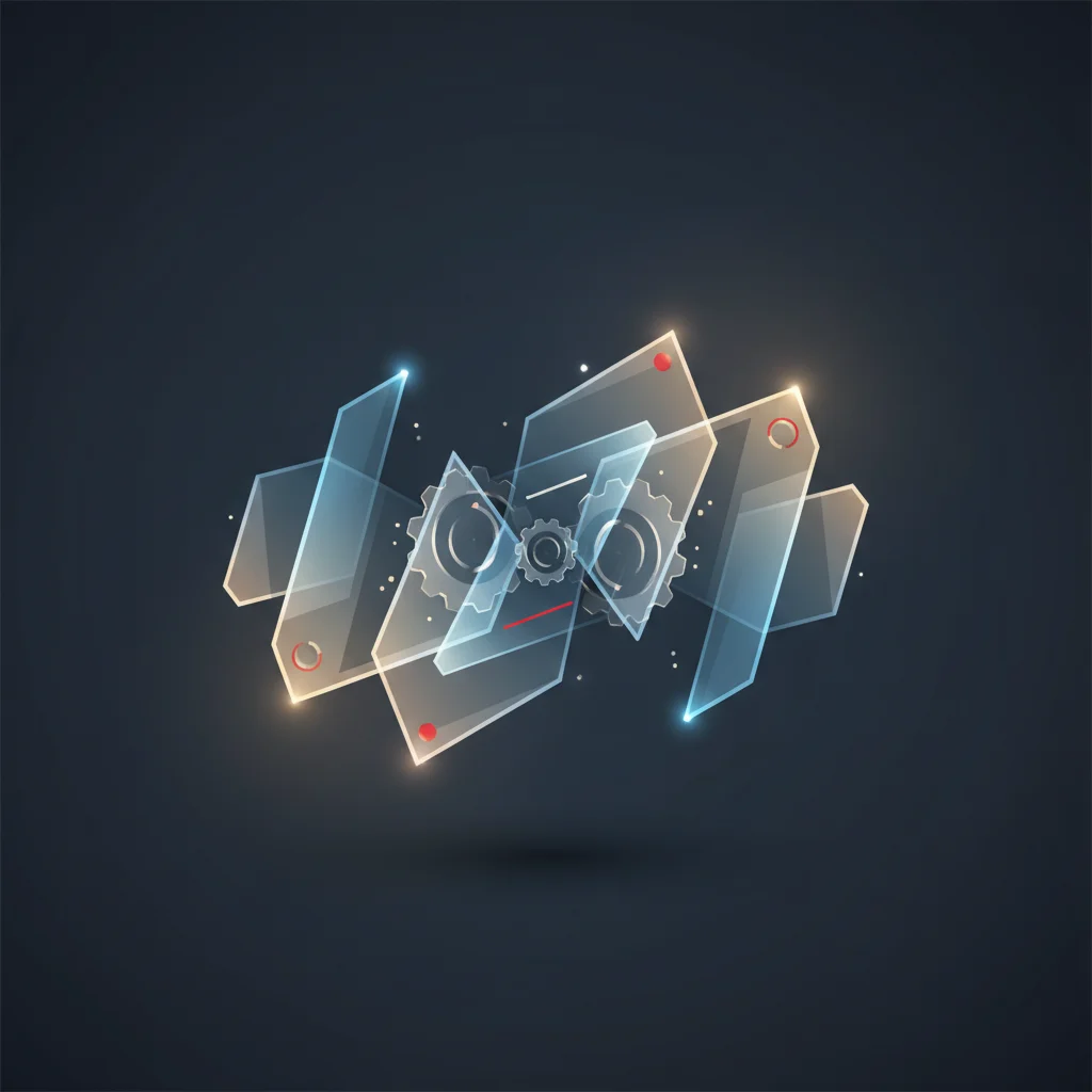A symbolic high-concept illustration showing different gears locking together smoothly.