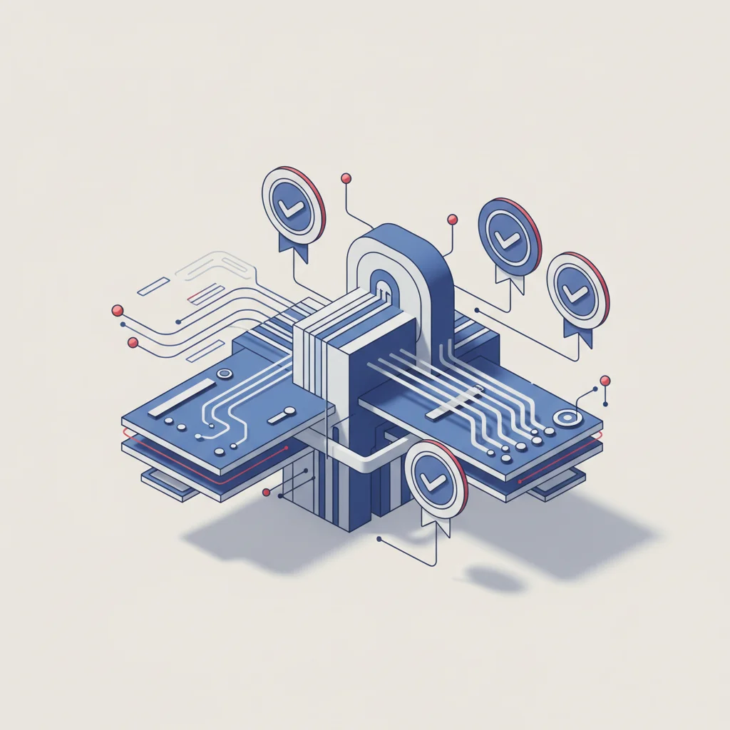 Yapay zeka optimizasyonu, semantik yapı ve veri mimarisini birleştiren kurumsal SEO stratejisi illüstrasyonu