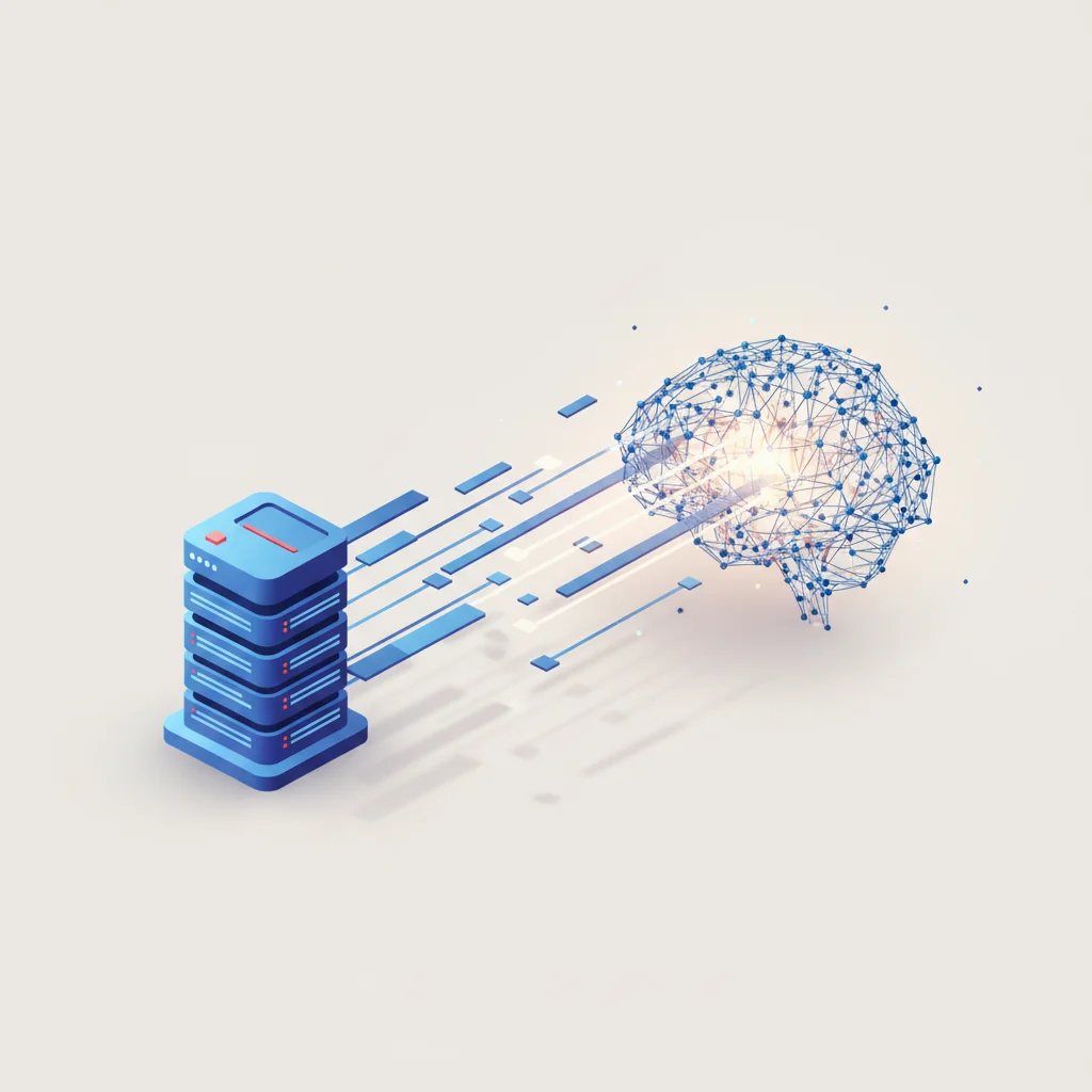 OpenAI'ın GPTBot tarayıcısının web sitelerini tarayarak yapay zeka dil modellerini eğitme sürecini simgeleyen modern bir dijital altyapı illüstrasyonu.