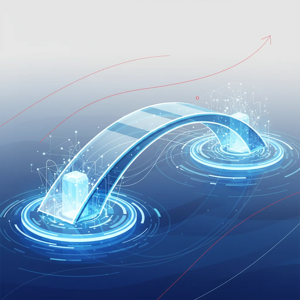 A symbolic editorial illustration depicting the flow of trust and link equity across an interconnected network of secure, highly authoritative digital domains.