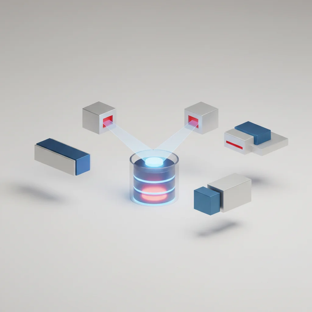 A symbolic digital workspace illustration depicting the extraction of clean context chunks from a structured website for real-time LLM reference.