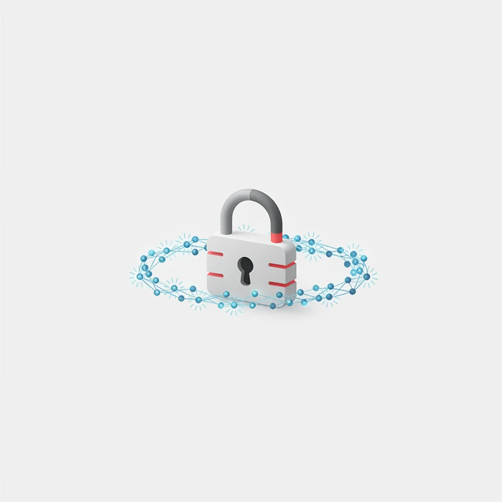 A symbolic concept representing cybersecurity keys and continuous verification loops