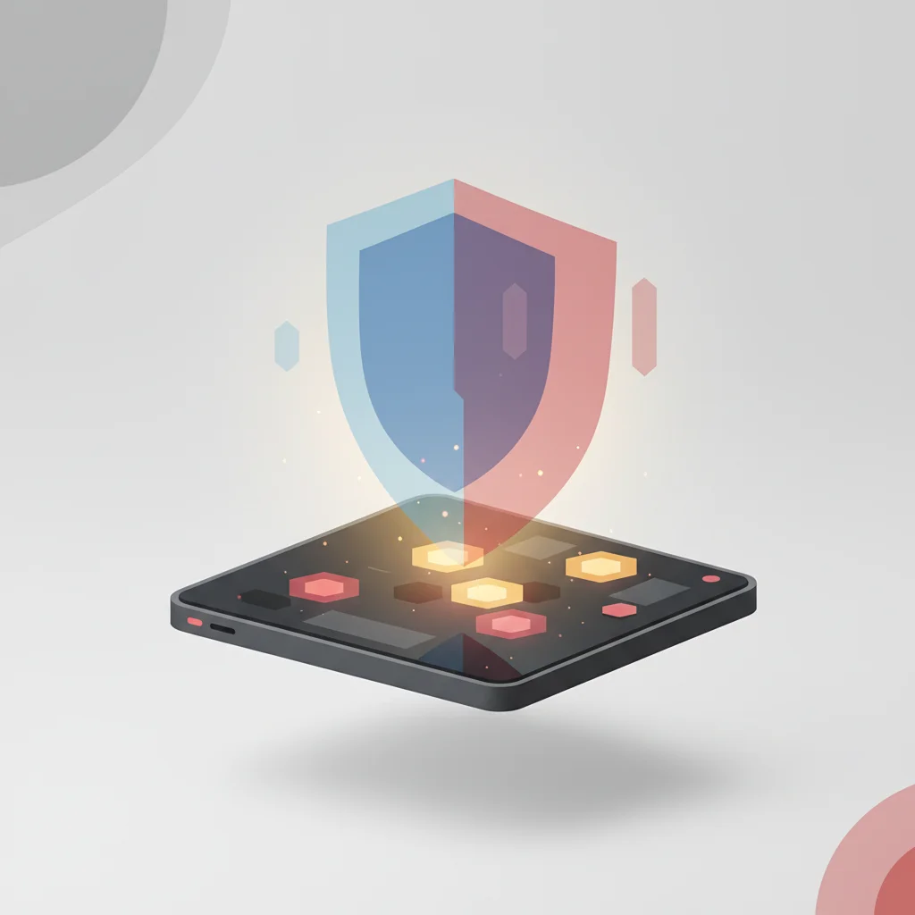 A symbolic editorial illustration showing a checklist of performance, functionality, and privacy guidelines being systematically verified with a green shield, 16:9 aspect ratio.