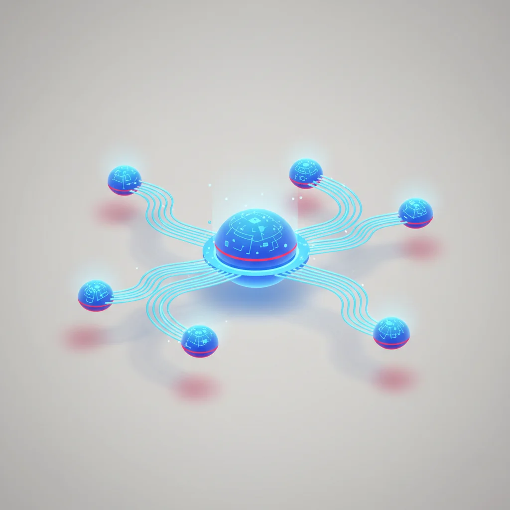 An abstract technical visualization of secure data bridges linking a central database to multiple endpoints, signifying API integration.