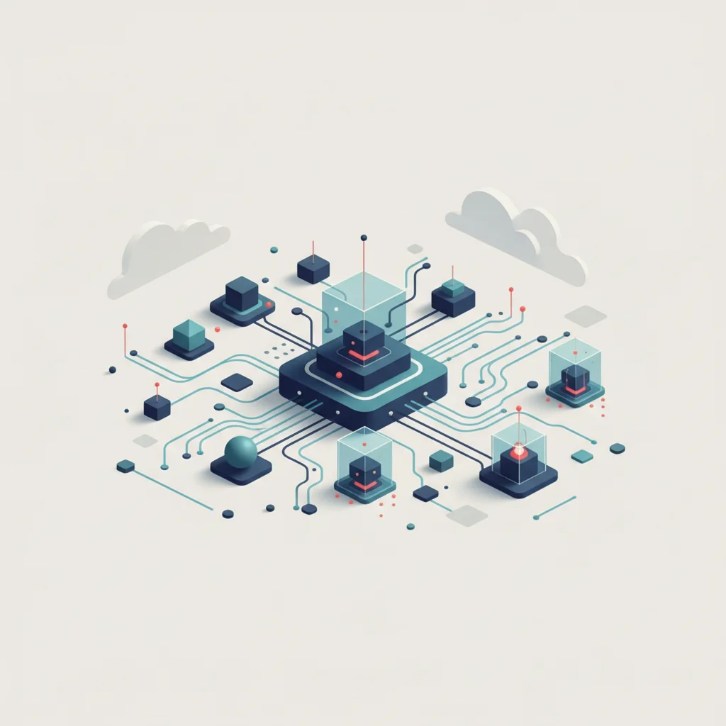 Strategic visualization of interconnected cyber threats, cloud architecture vulnerabilities, and enterprise network nodes.