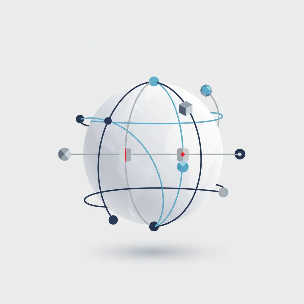An editorial graphic depicting international cargo pathways, ships, and delivery trucks in a stylized map format.