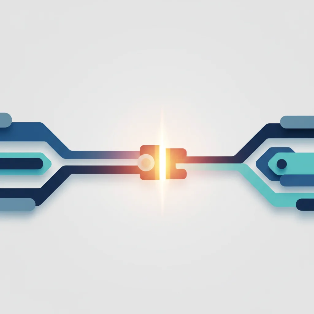 A symbolic editorial illustration representing the user journey through app store search results, focusing on visual hierarchy and selection kinetics.