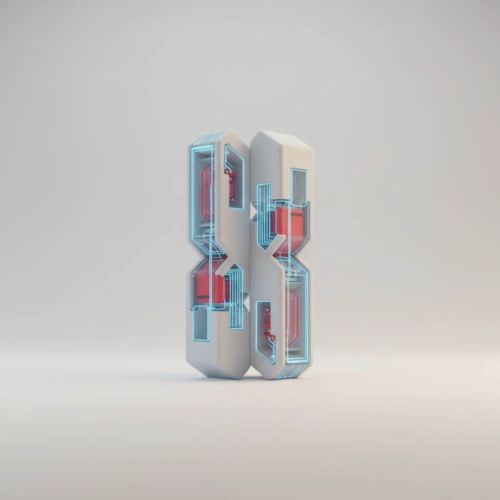 A symbolic editorial illustration representing the integration of automated software platforms and warehouse logistics.