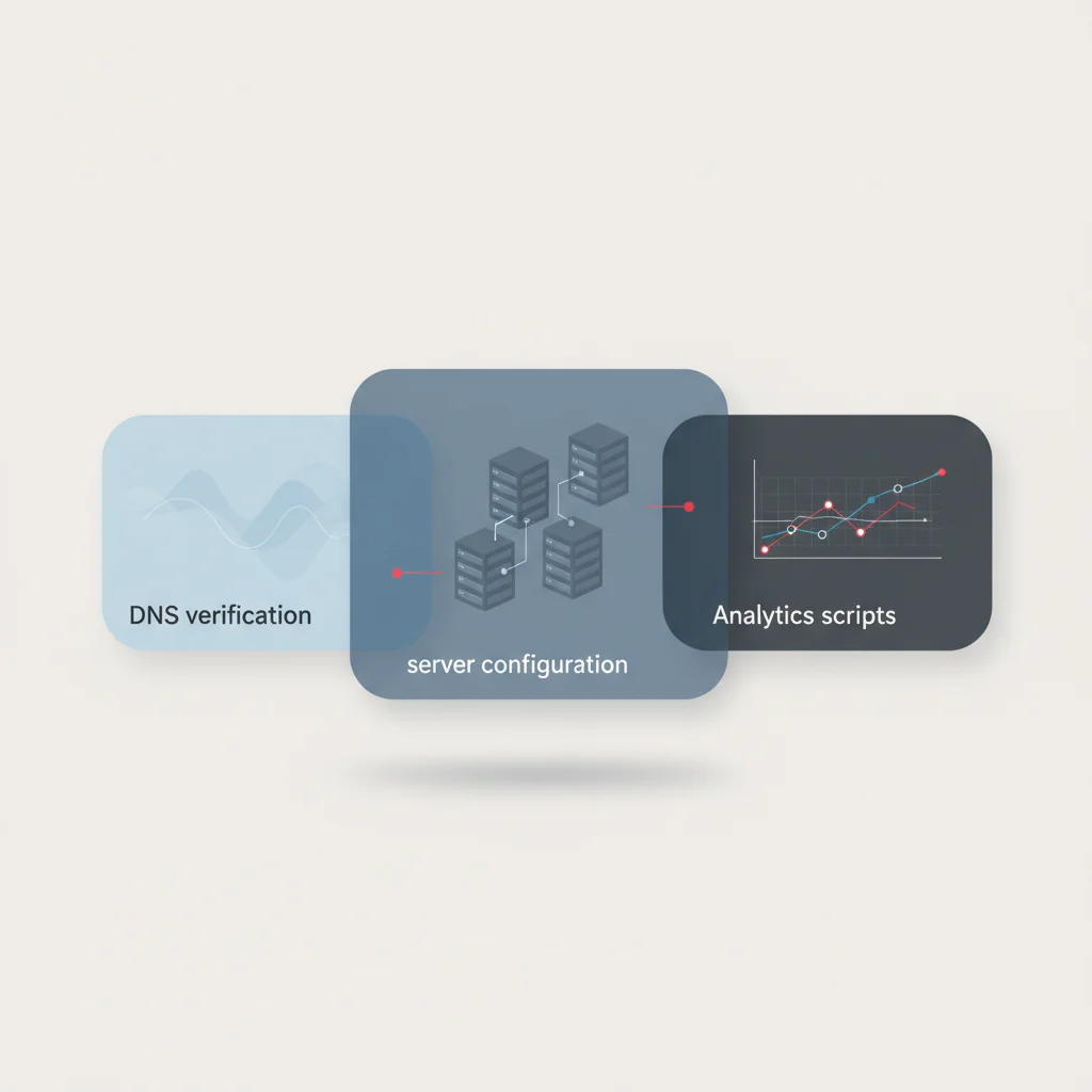An editorial illustration of a structured audit process verifying technical tracking configurations.