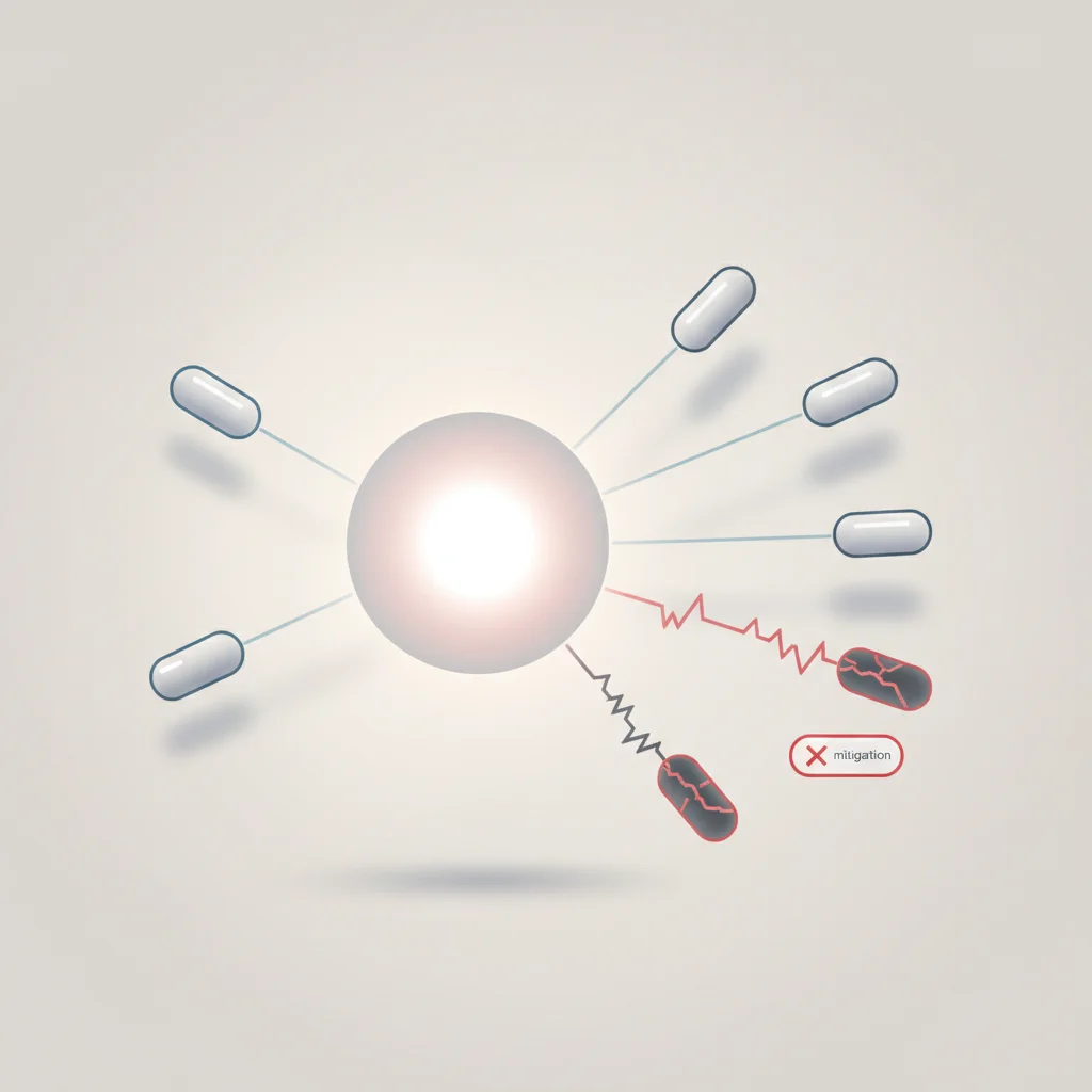 A symbolic editorial depiction of external websites linking to a main core domain, pointing out healthy links versus marked toxic connections.