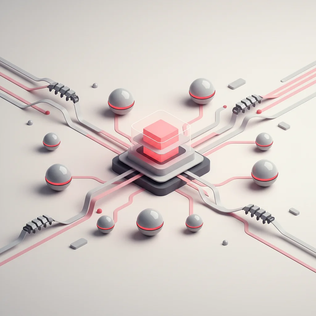 A symbolic editorial illustration depicting structured data nodes, server architecture icons, and abstract analytical gears representing SEO diagnostic preparation.
