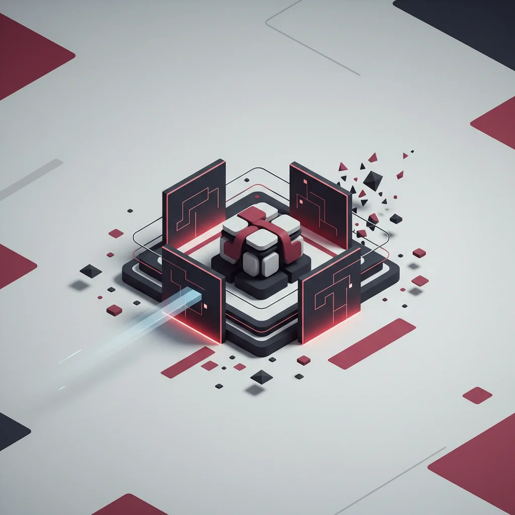A symbolic editorial graphic showing an active system firewall shielding clean files from corrupted networks