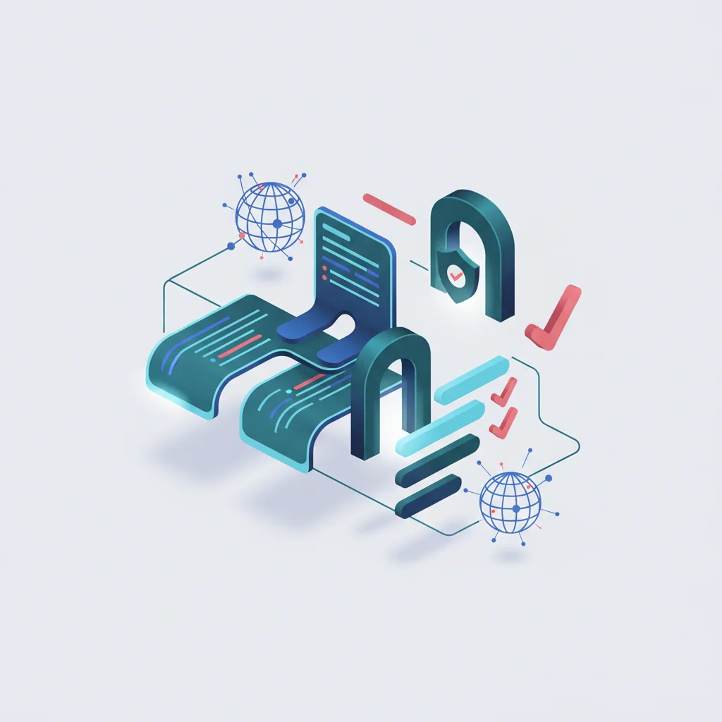 A conceptual illustration representing developer console portals, tax agreements, and legal compliance structures.