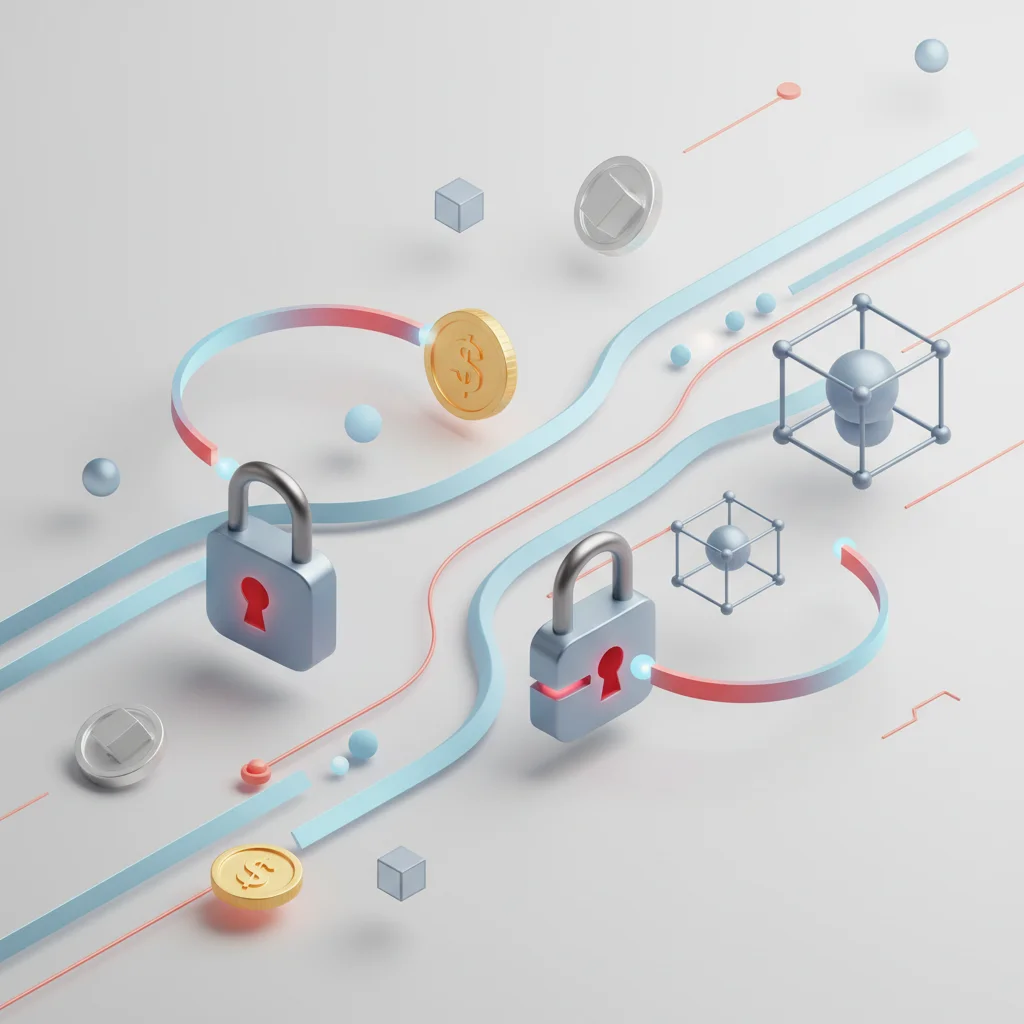 A symbolic editorial vector illustration depicting different digital product models like subscriptions, consumables, and one-time unlocks.