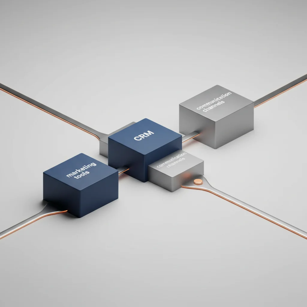 A conceptual illustration showing different sized platforms interacting through structured API connections