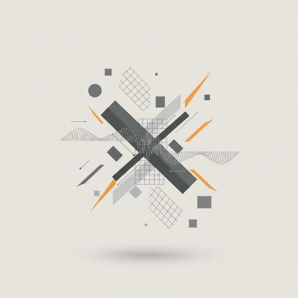 An abstract concept illustration displaying system synchronization challenges with misaligned data patterns