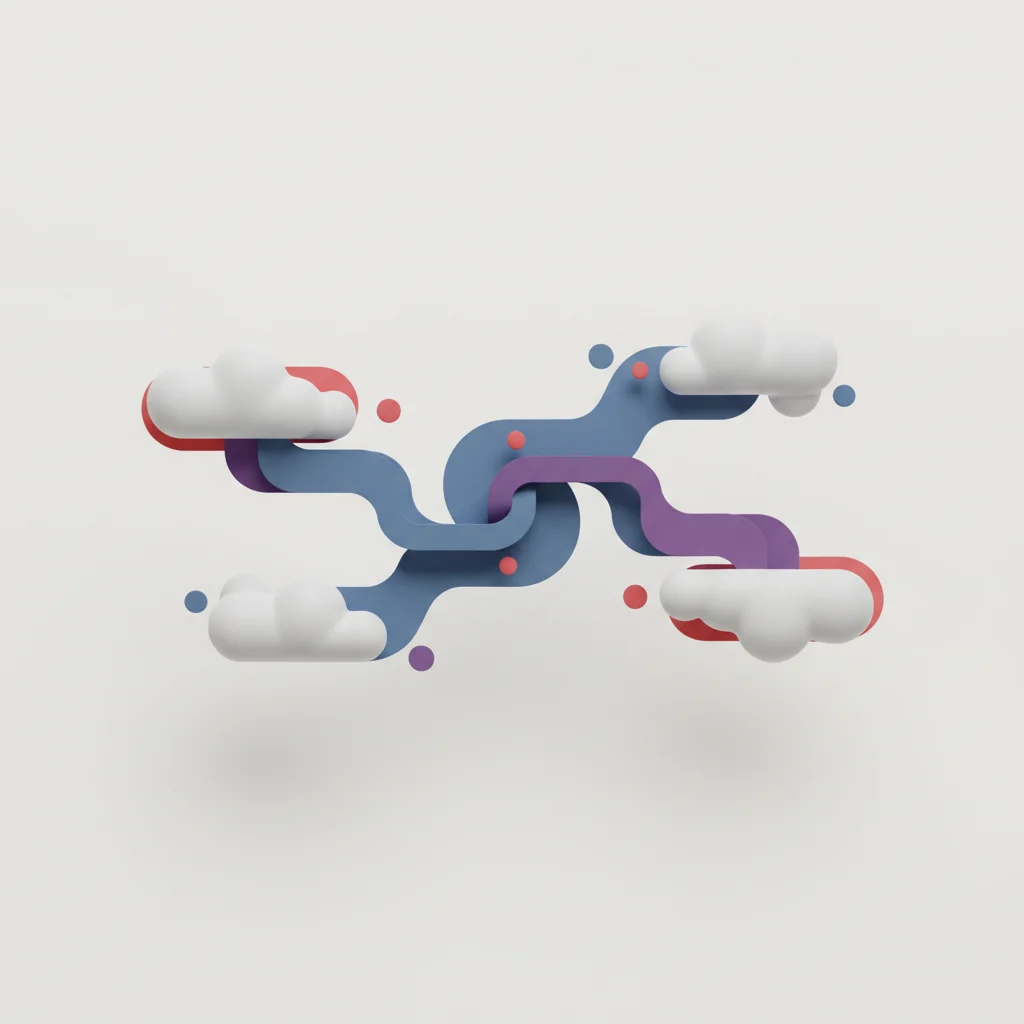 Minimalist corporate digital concept showing synchronized abstract operational calendar events connecting seamlessly across cloud infrastructures