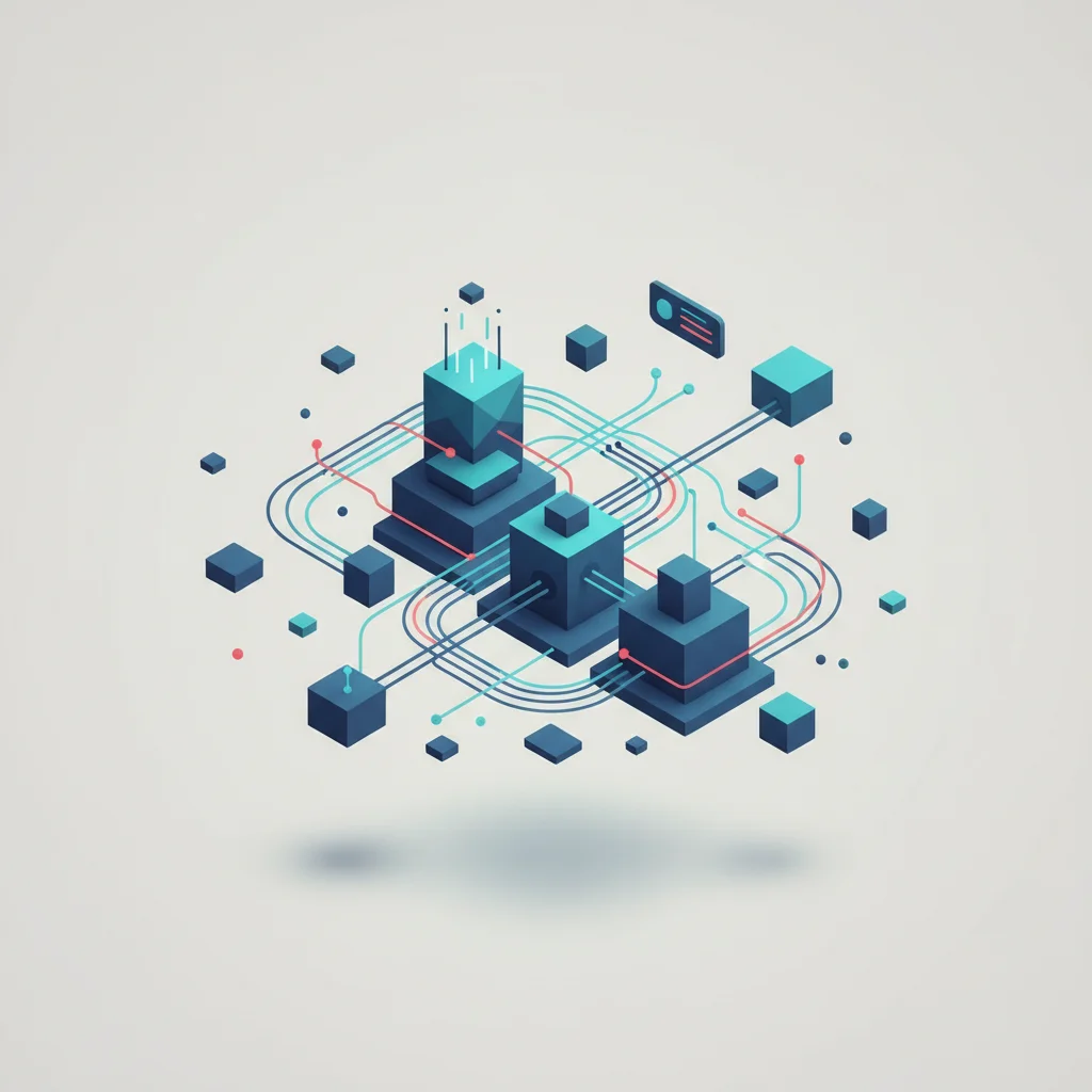 A professional abstract illustration representing data flow and analytical insights for mobile applications