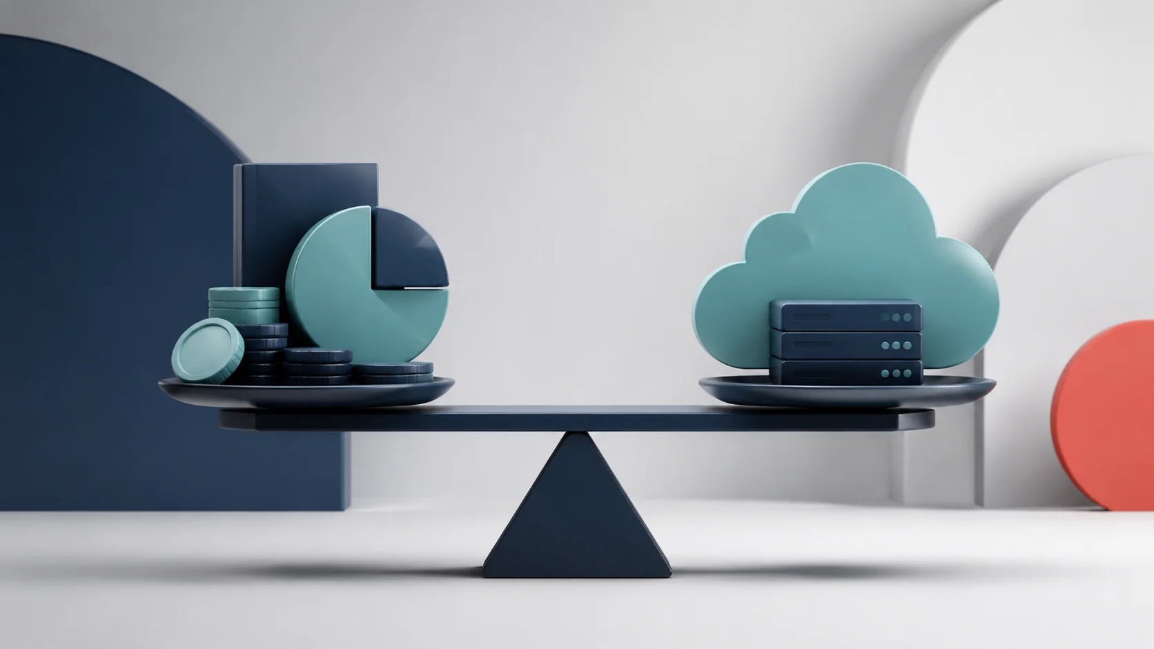 SaaS maliyet optimizasyonu ve küçük işletme bütçe yönetimi simgeleyen minimalist illüstrasyon