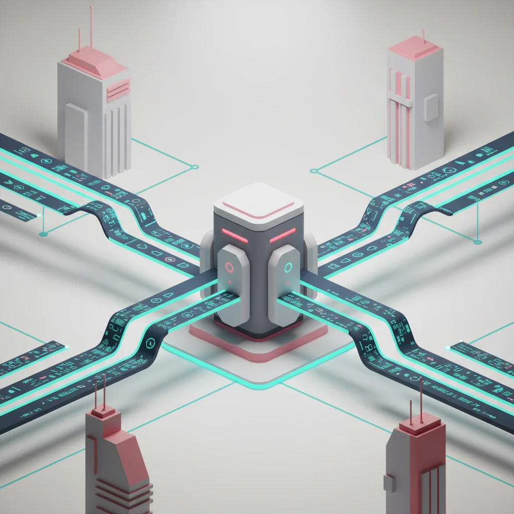 Modern mikroservisler, IoT entegrasyonu ve gerçek zamanlı veri akışını gösteren illüstrasyon