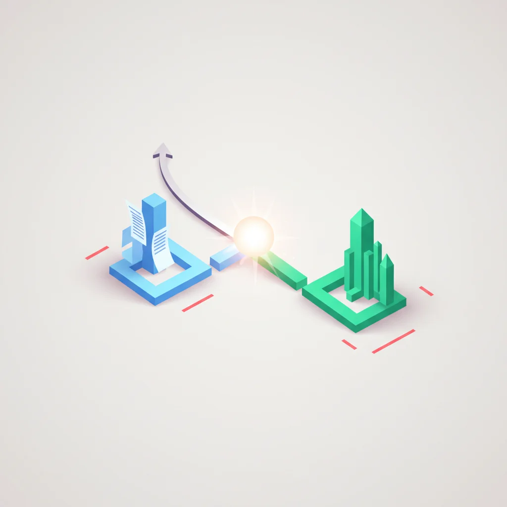An abstract strategic decision pathway illustrating structured choice routes