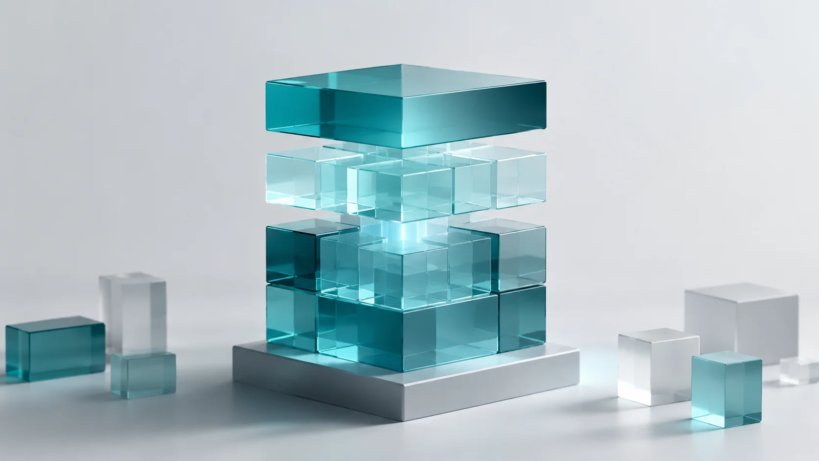 A modular, elegant depiction of prompt construction elements like context, constraints, and target outputs.