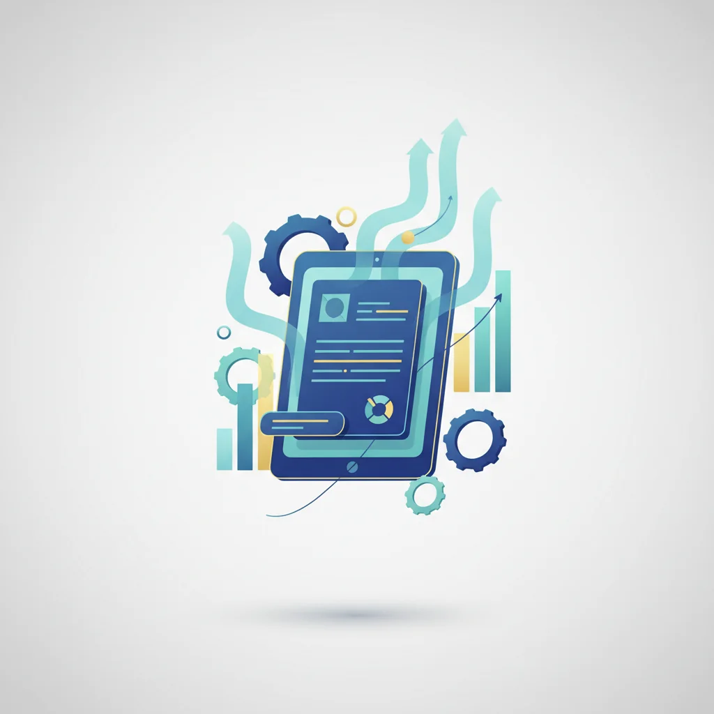 A professional editorial illustration representing hidden costs in SaaS contracts with abstract geometric shapes and financial charts