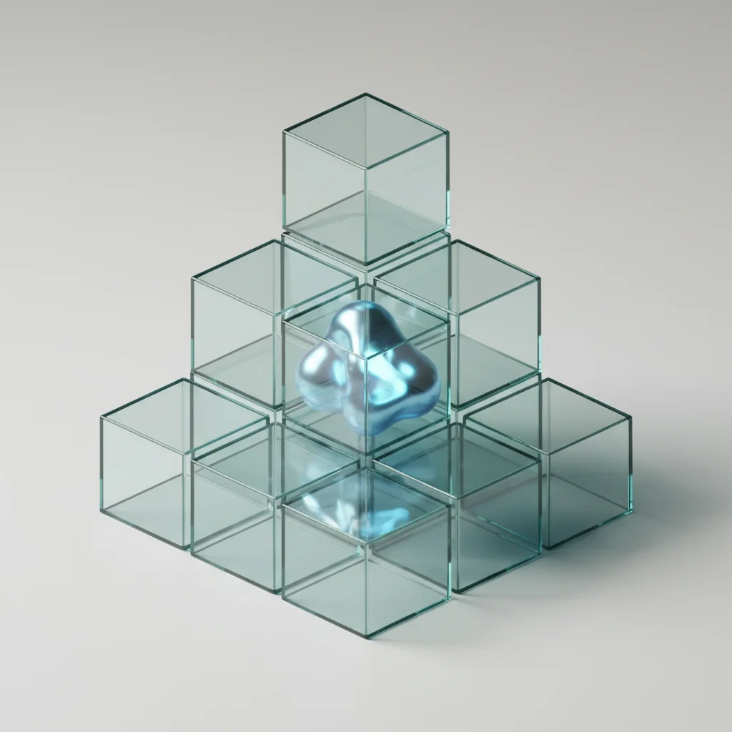 A professional illustration of architectural modular boxes with some pre-defined patterns representing ready templates