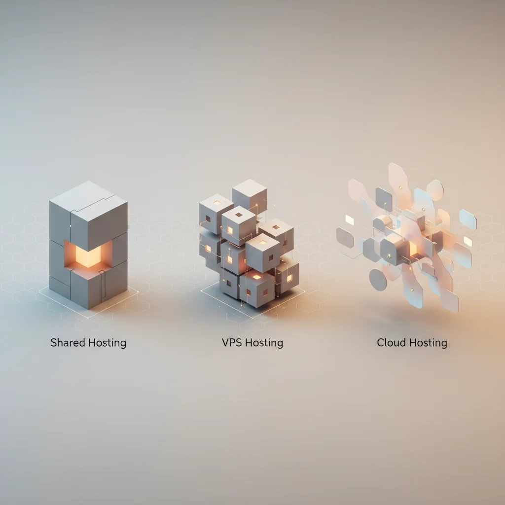 Featured image for Shared Hosting vs VPS vs Cloud Hosting