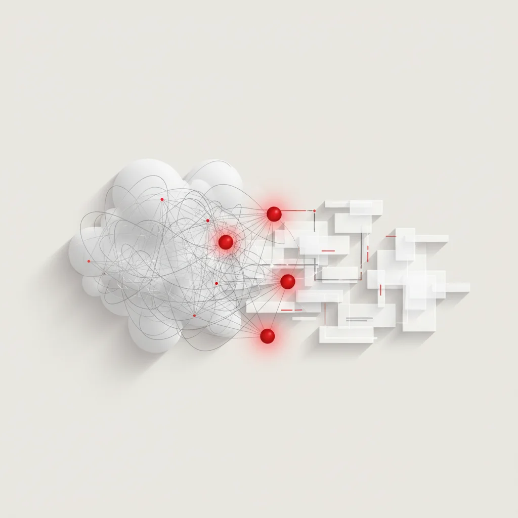 A symbolic visual depicting a single codebase splitting into structured paths based on screen size triggers.