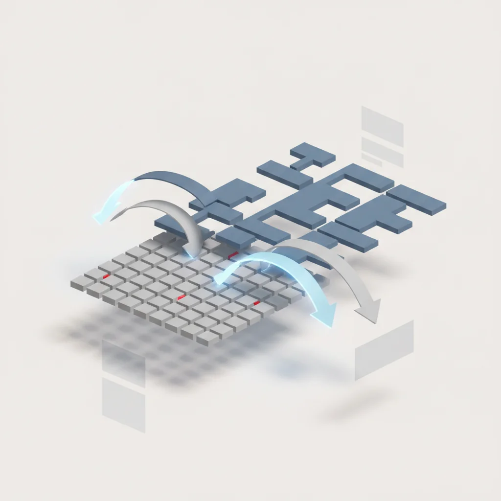 An abstract technical schema showing how a browser rendering engine processes viewport dimensions.