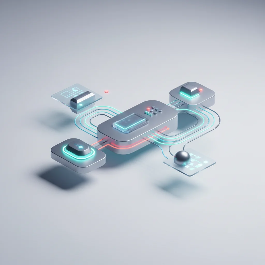 A professional editorial illustration representing continuous application monitoring, glowing data streams, and digital dashboards.