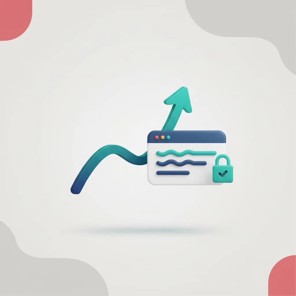 Google arama sonuçlarında güvenli işareti alan bir web sitesi grafiği ve itibar iyileştirme eğrileri