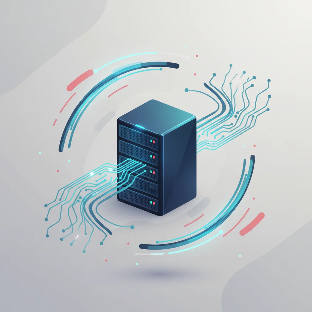 İstemci ve web sunucusu arasındaki HTTP istek ve yanıt döngüsünü simgeleyen editoryal illüstrasyon