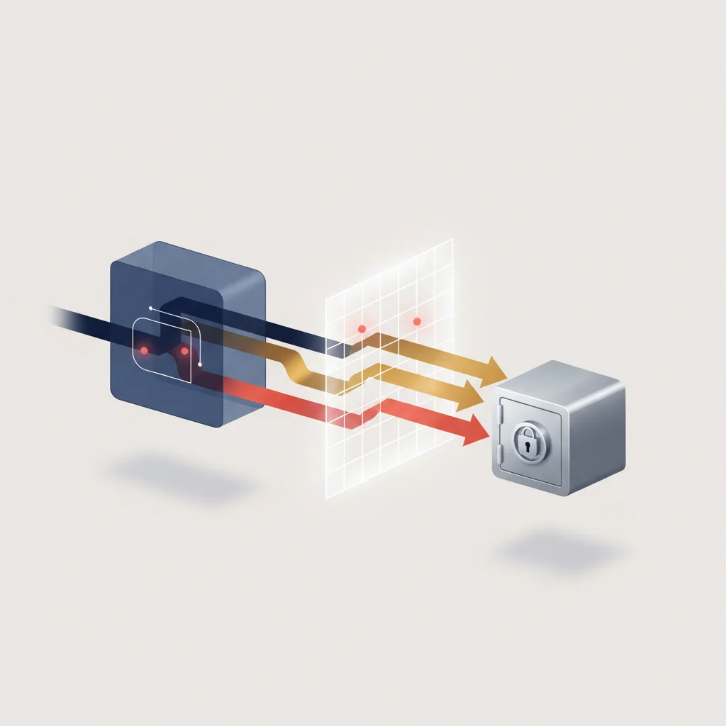 A technical symbolic diagram showing HTTP request inspection stages in a WAF