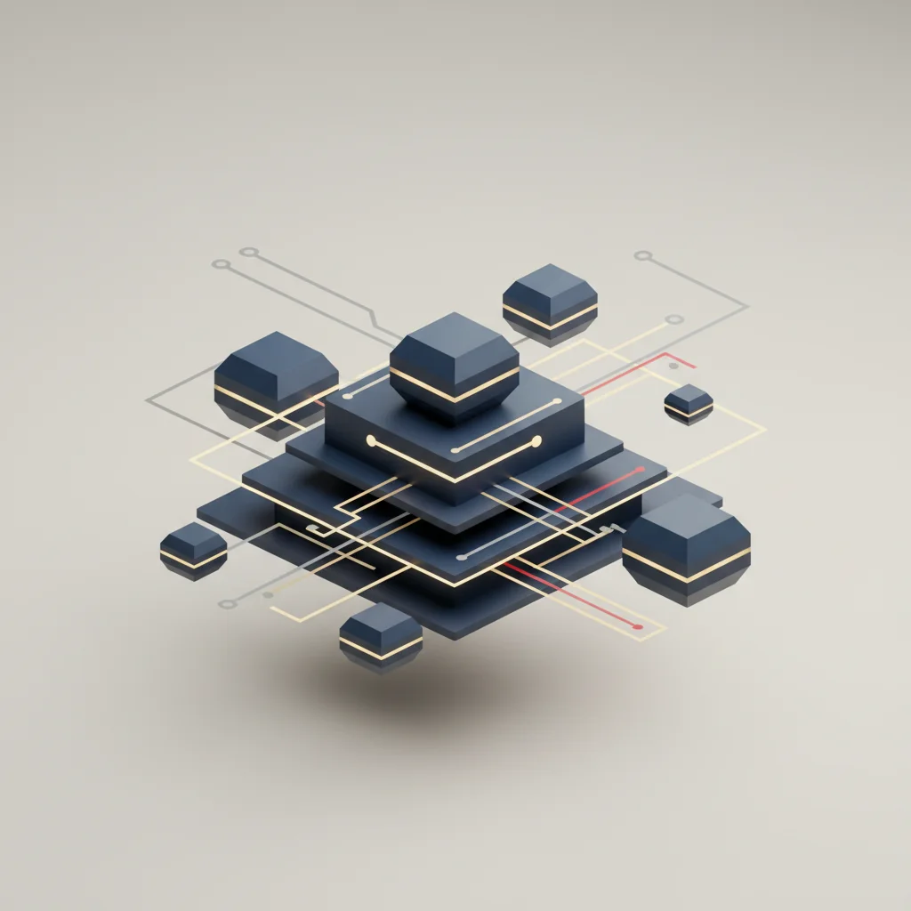 An abstract, clean editorial illustration showing hierarchical nodes and pathways representing organized website data paths for web crawlers, colored in slate gray, navy, and muted gold.
