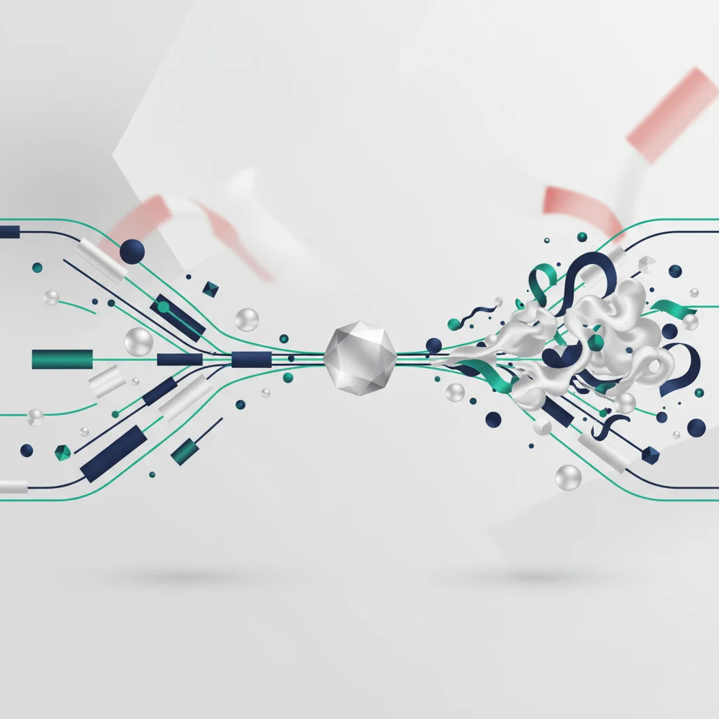 An abstract editorial graphic showing a central operational hub splitting into direct-to-consumer and corporate supply pathways