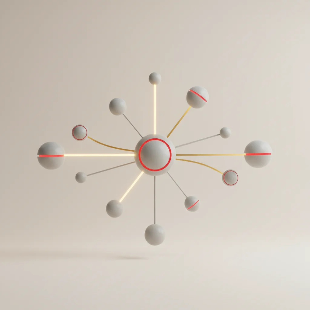A structured network of digital nodes with some glowing green and others dimmed, illustrating diagnostic scale
