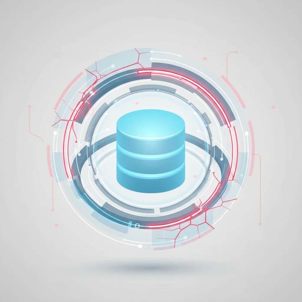 A symbolic editorial illustration showing fractured, defensive digital rings shielding a central glowing core from abstract external forces.