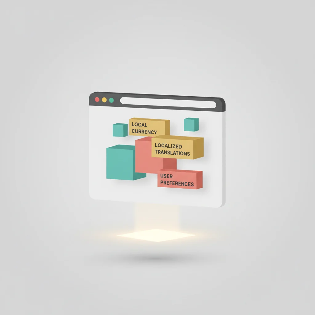 A symbolic editorial depiction of tailored user interfaces assembling on-the-fly at localized edge points.