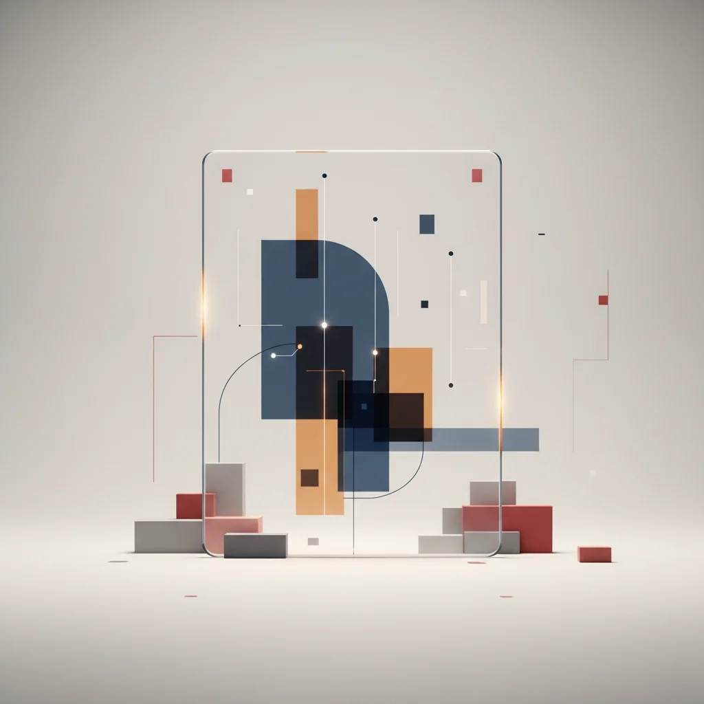 Abstract conceptual illustration of a web browser interface rendering digital data streams into interactive visual blocks