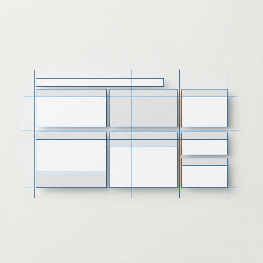 A clean and organized technical blueprint showing placeholder blocks and image rendering priorities.